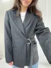 ÇİZGİLİ BAĞLAMALI BLAZER CEKET