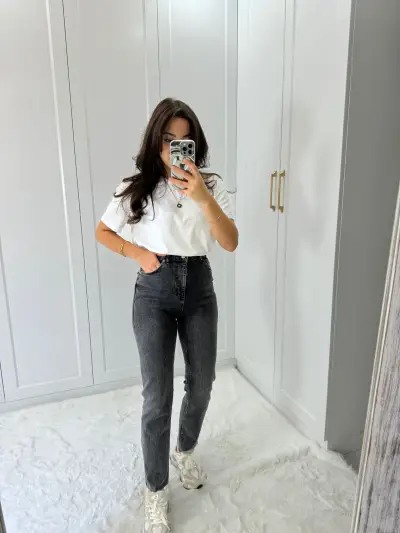 ZARA BOYFİT FÜME RENK JEAN