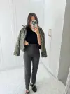 PENSLİ ZARA MODEL KUMAŞ PANTALON ANTRASİT RENK