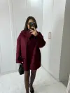 OVERSIZE KAŞE KABAN BORDO RENK