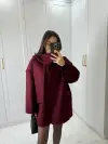 OVERSIZE KAŞE KABAN BORDO RENK