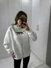 WILD FERMUARLI SWEATSHIRT BEYAZ RENK